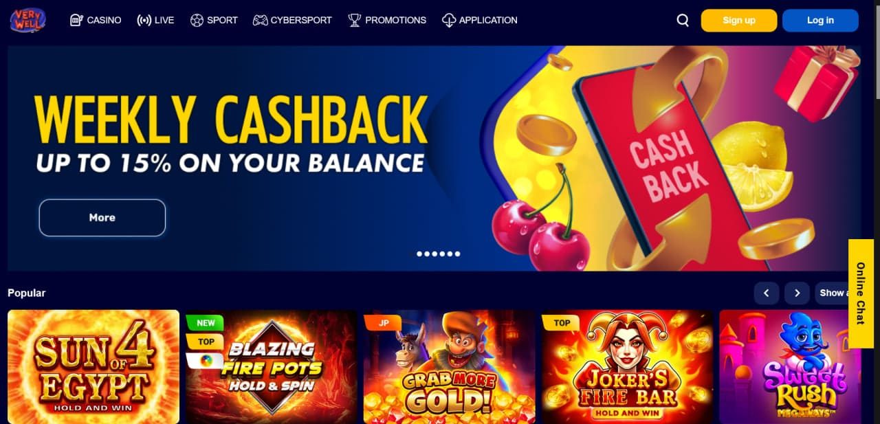 VeryWell Casino Review 2026 — Bonus, Games & Payment Options
